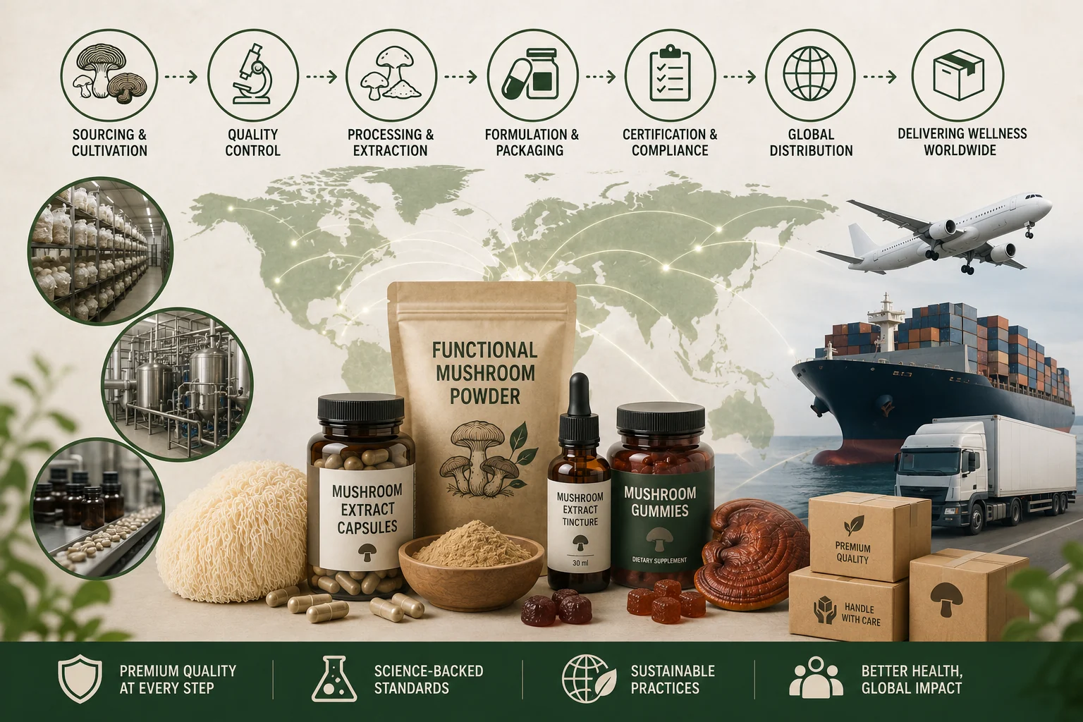 How Functional Mushroom Products Reach Global Markets