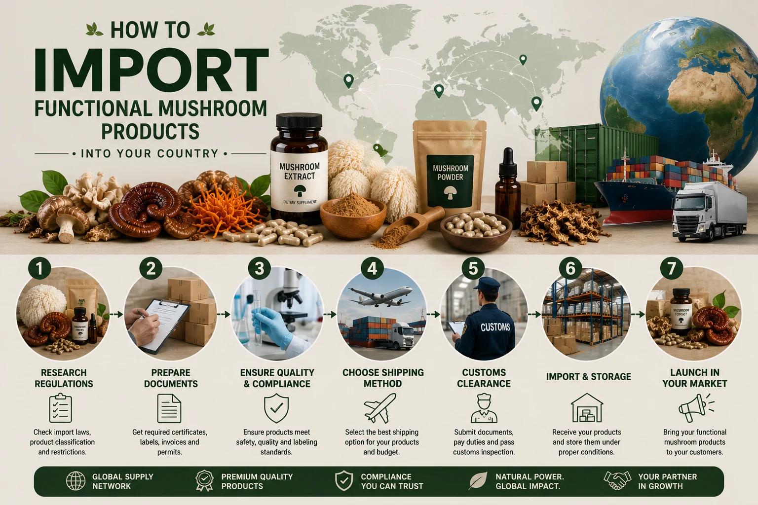 How to Import Functional Mushroom Products into Your Country