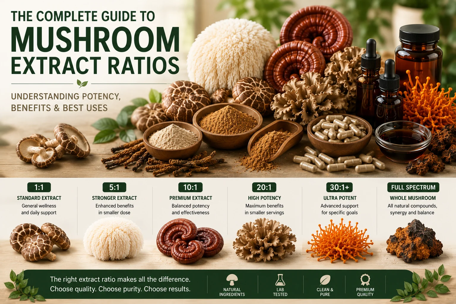 The Complete Guide to Mushroom Extract Ratios