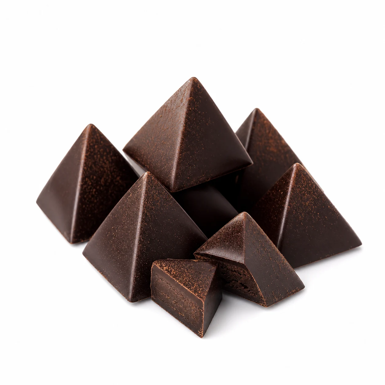 Confectionery - Chocolate pyramids with Panther fly agaric