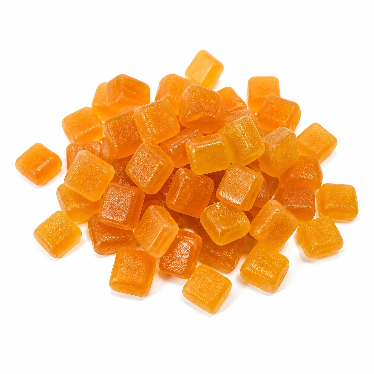Orange gummies with Lion's Mane mushrooms
